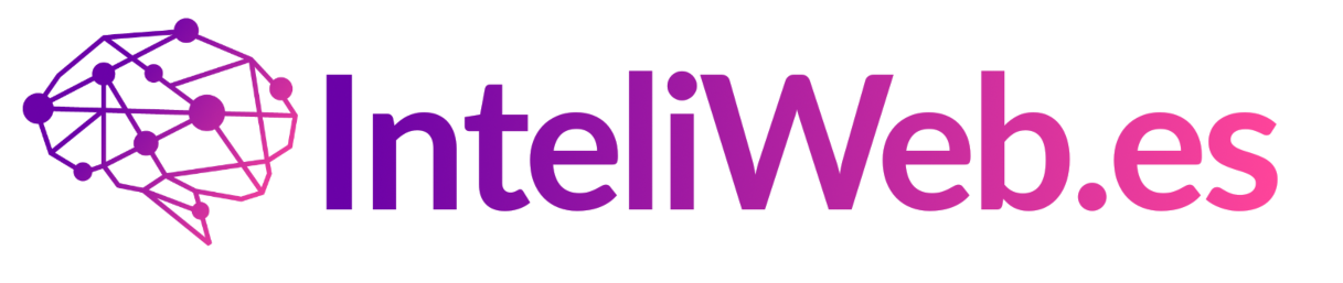 logotipo en degradado morado a rosa de InteliWeb.es